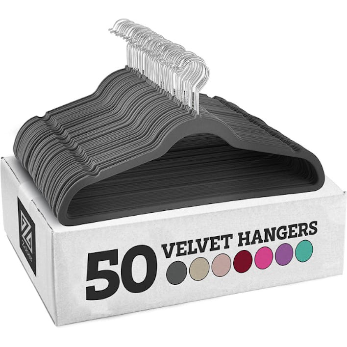 Zober Premium Quality Space Saving Velvet Hangers (50-Pack)