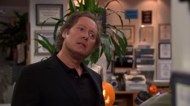 Robert California visited Scranton in this episode.