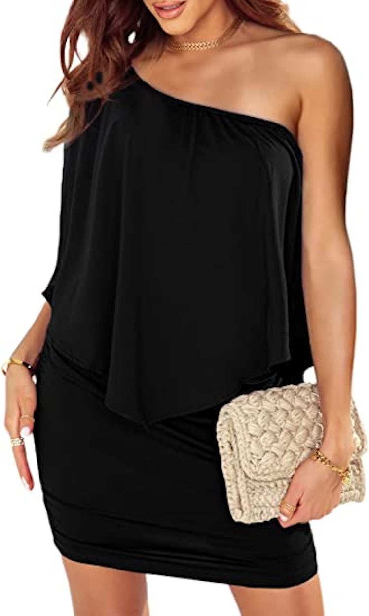 Sidefeel Off-Shoulder Ruffle Mini Dress