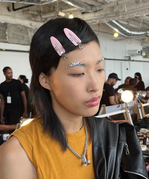 Glitter eyebrows at Peter Do S/S '23