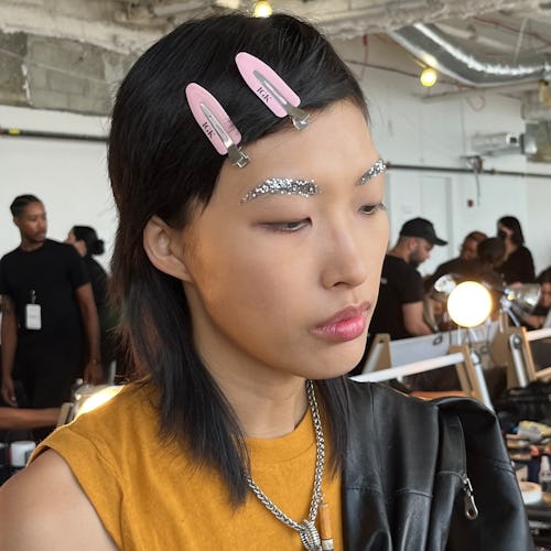 Glitter eyebrows at Peter Do S/S '23