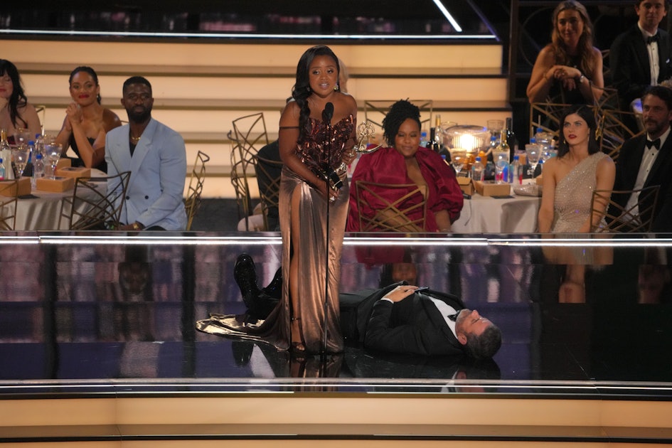 Quinta Brunson Reacts to Jimmy Kimmel Stealing Her Moment at the Emmys 2022