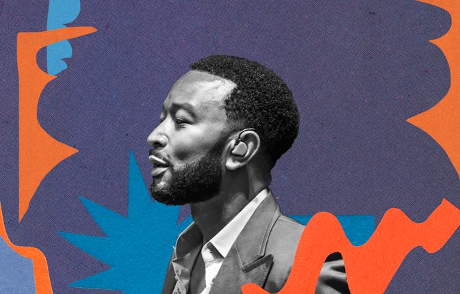 John Legend surrounded by squiggles.