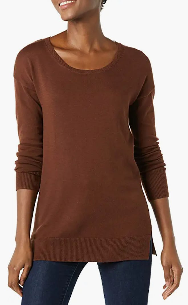 Amazon Essentials Lightweight Long-Sleeve Scoop Neck Tunic Sweater
