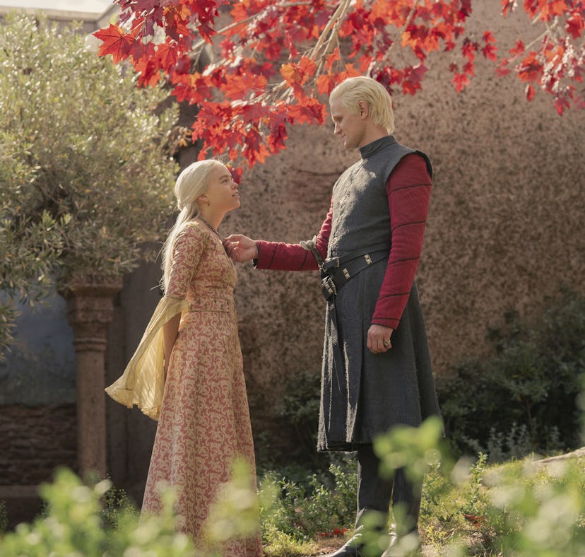Milly Alcock and Matt Smith and Rhaenyra and Daemon Targaryen in House of the Dragon