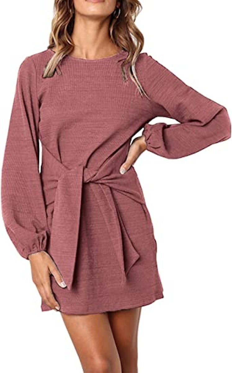 PRETTYGARDEN Lantern Sleeve Cocktail Dress