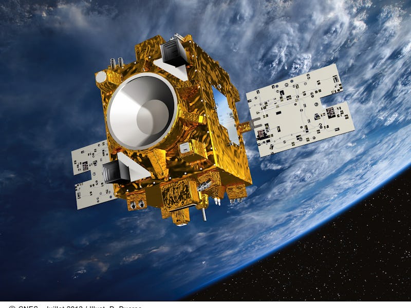 satellite hovering over earth