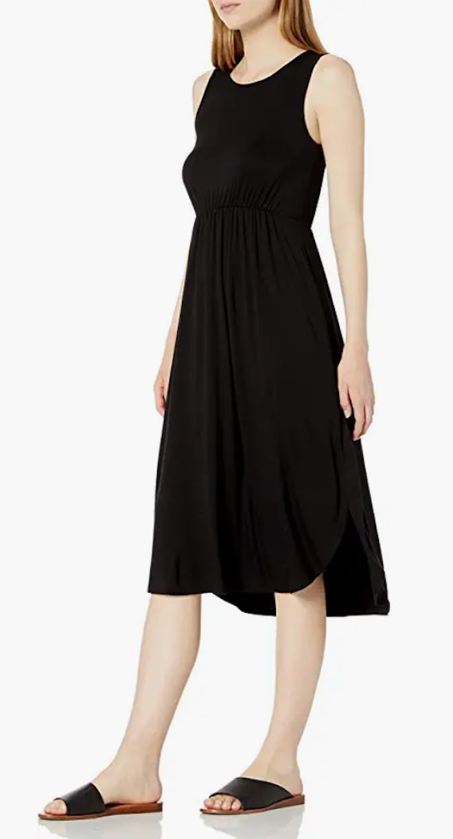 Daily Ritual Jersey Sleeveless Gathered Midi Dress