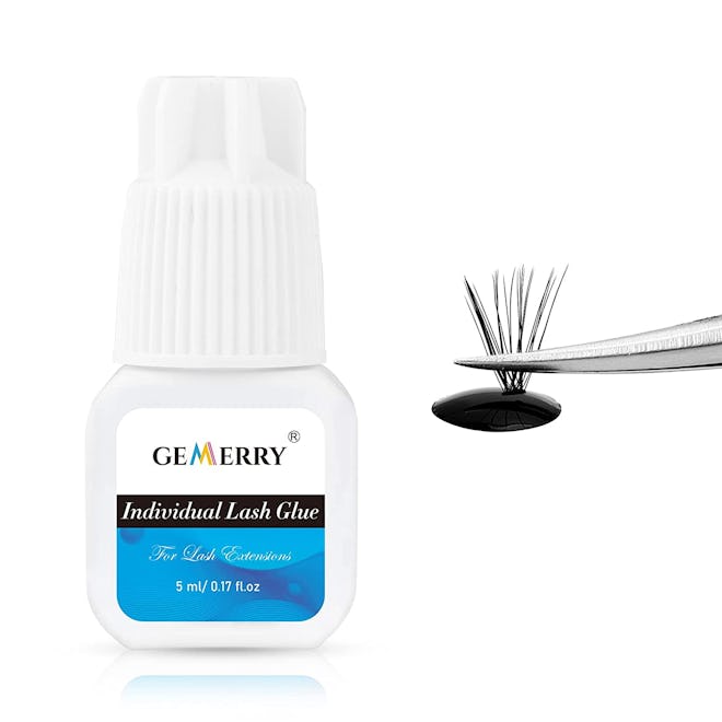 GeMerry Individual Lash Glue is the best eyelash extension glue for self application.