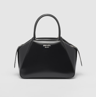 Small brushed leather handbag