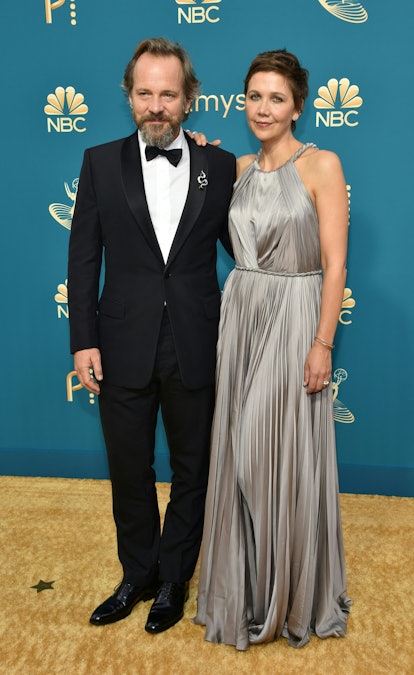 Peter Sarsgaard and Maggie Gyllenhaal arrive for the 74th Emmy Awards at the Microsoft Theater 