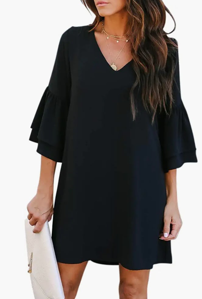 BELONGSCI Bell Sleeve Mini Dress
