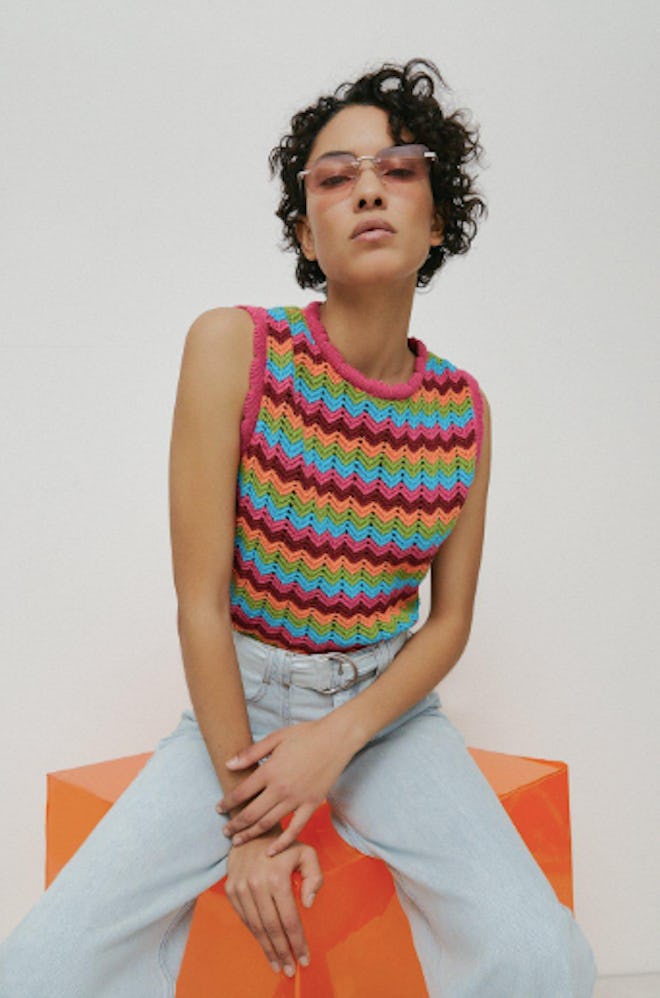 Zig Zag Crochet Knit Vest