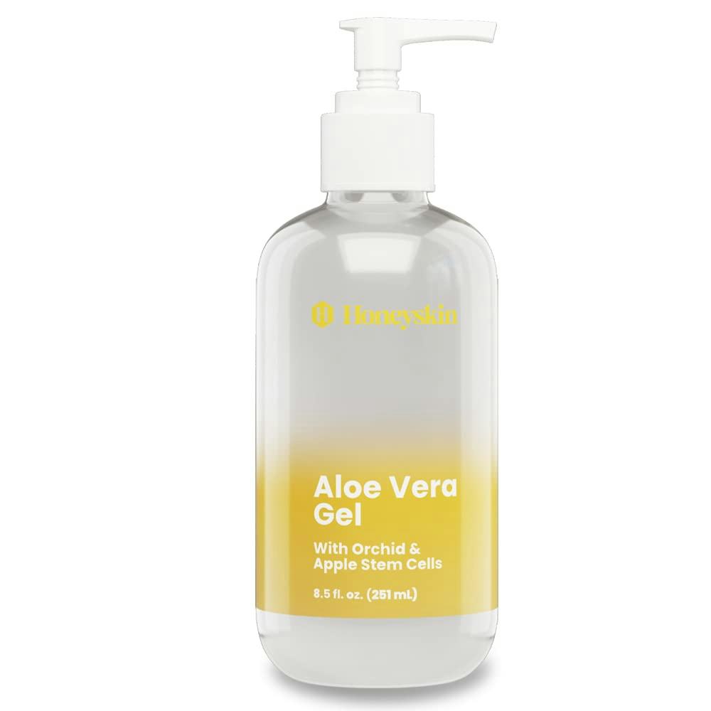 This aloe vera gel for hair growth contains Manuka honey and apple stem cells.