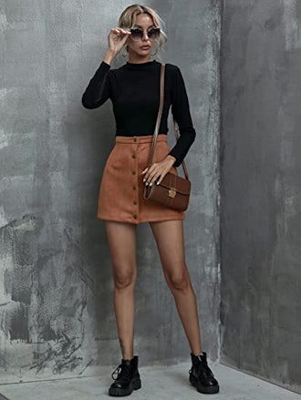 WDIRARA Corduroy Mini Skirt