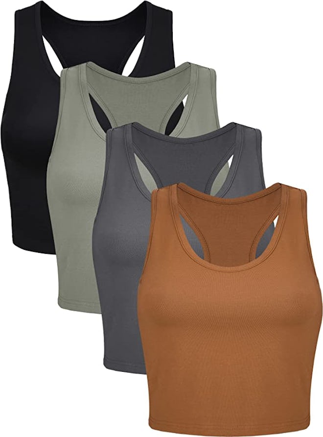 Geyoga 4 Pieces Racerback Crop Cami Top