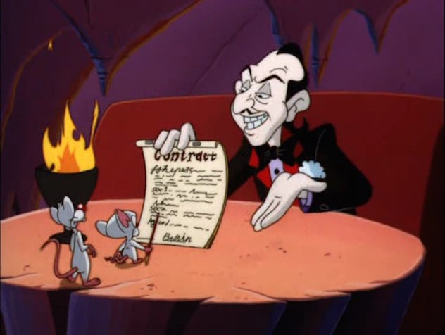 Watch Pinky and the Brain’s “A Pinky & the Brain Halloween” on Youtube, Hulu and Apple TV.