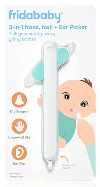 The FridaBaby 3-in-1 Nose, Nail, & Ear Picker is one of the best ways to get boogers out of baby's n...