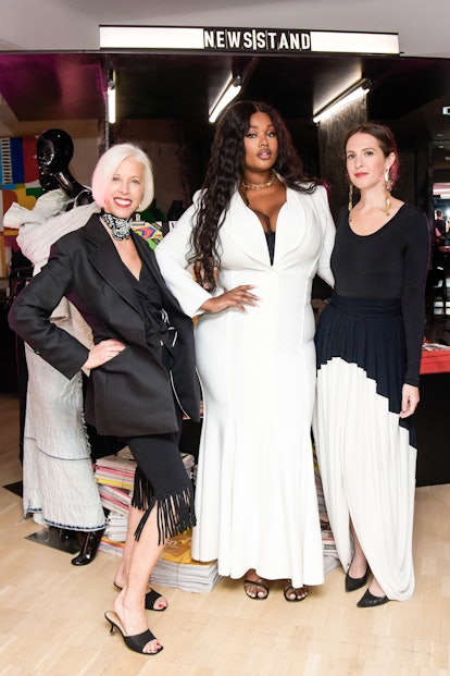 Bergdorf’s SVP of fashion Linda Fargo, model Precious Lee, and W’s editor in chief Sara Moonves at t...