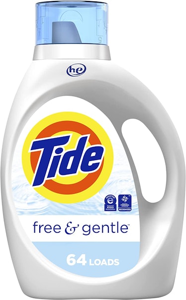 A sneaker-cleaning hack includes using Tide Free & Gentle Laundry Detergent