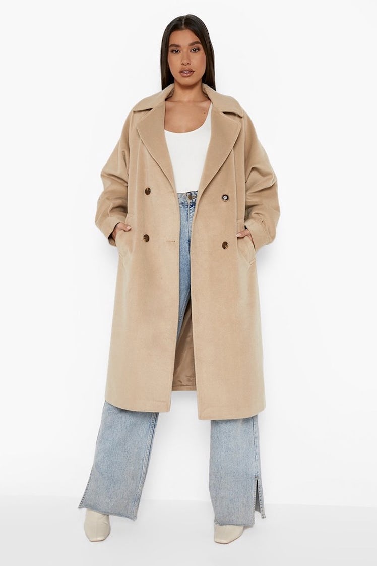 Double Breasted Wool Look Coat
