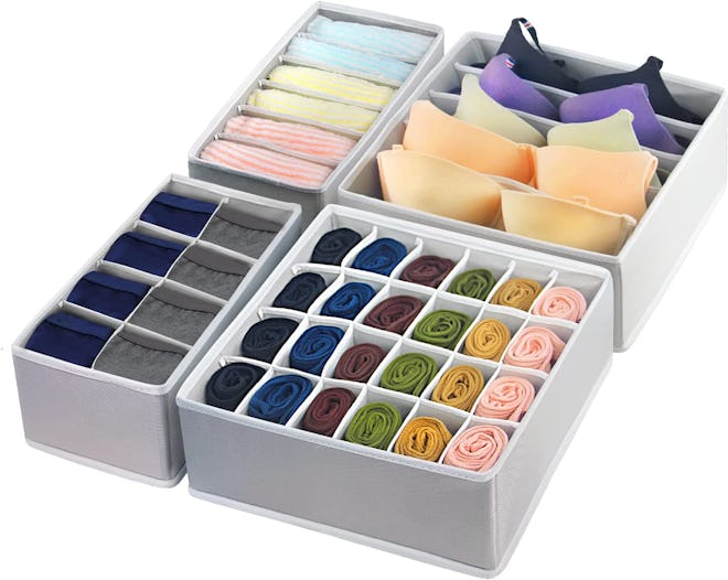 GOGOODA Underwear Drawer Organizers (4 Pieces)