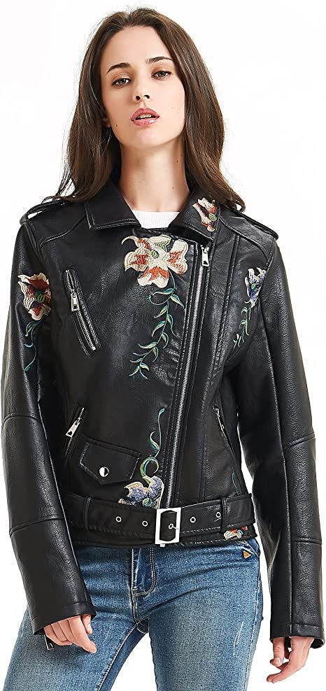 Giolshon Faux Leather Jacket
