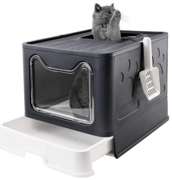 This travel-friendly design is also one of the best dog-proof litter boxes.