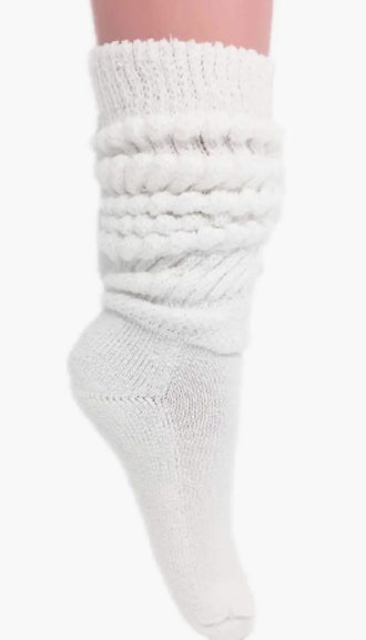White Extra Long Slouchy Socks
