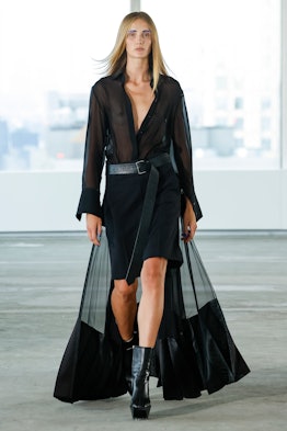a model walks the runway at peter do's nyfw spring 2023 show