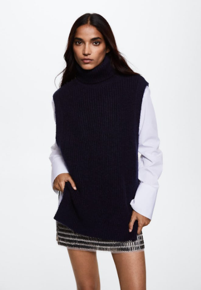 Turtleneck Knitted Gilet