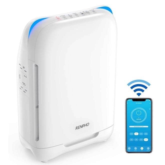 The Renpho air purifier on Amazon can be controlled by an app on your phone