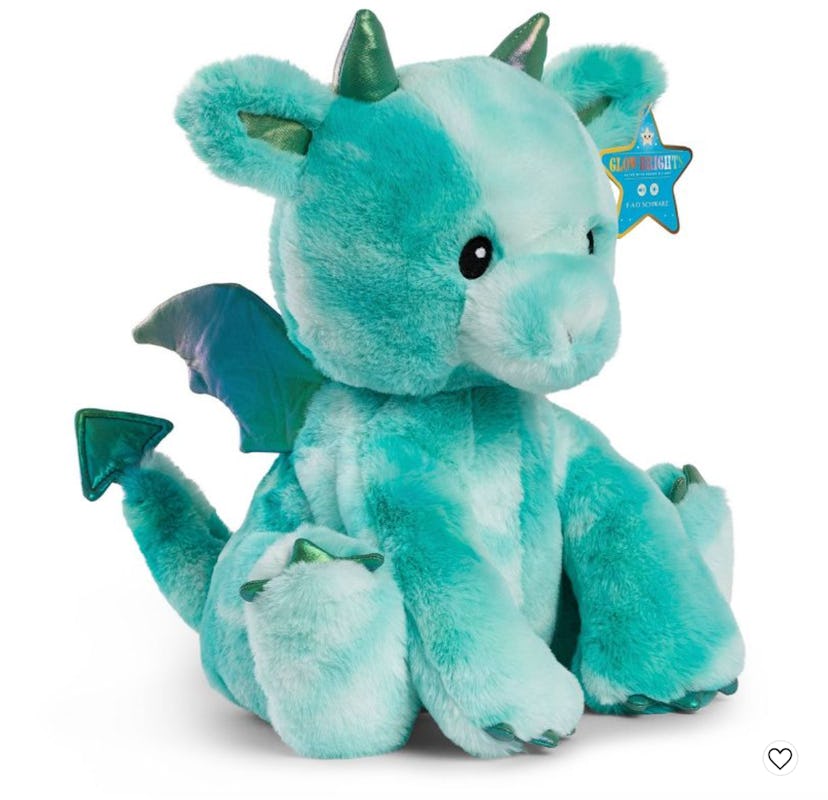 FAO Schwarz Glow Brights Toy Plush LED with Sound Dragon 15" Stuffed Animal