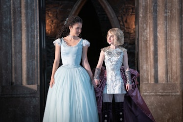 Sofia Wylie as Agatha and Sophia Anne Caruso as Sophie in ‘The School For Good And Evil’