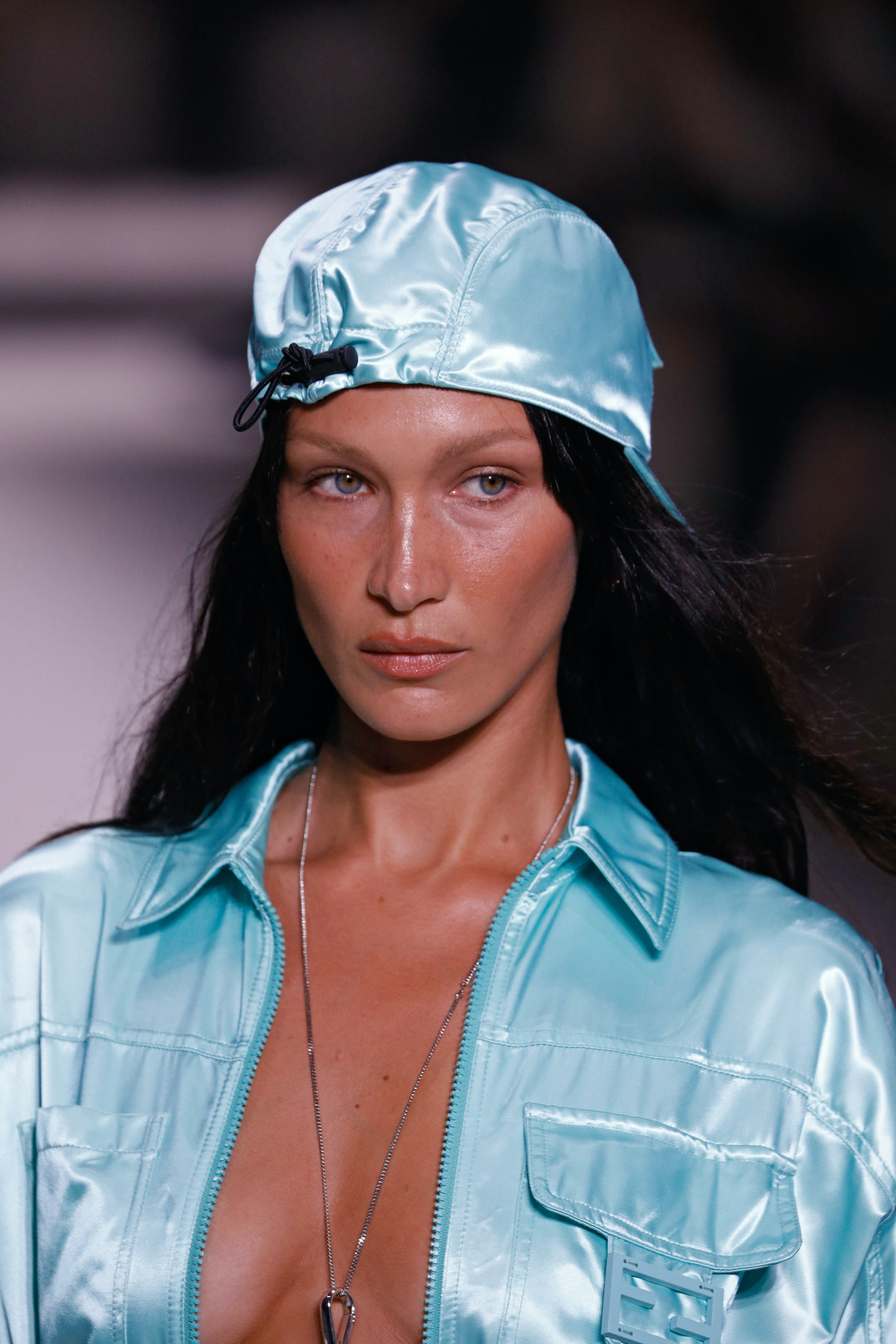 Bella Hadid walks the runway at the Fendi Spring Summer 2023 during September 2022 New York Fashion ...