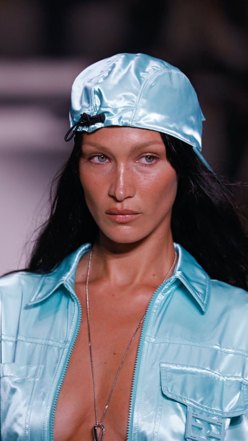 Bella Hadid walks the runway at the Fendi Spring Summer 2023 during September 2022 New York Fashion ...