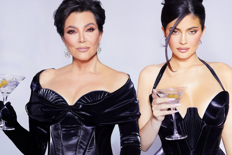 Kris Jenner and Kylie Jenner holding martinis in new promo for the Kylie x Kris Collection.