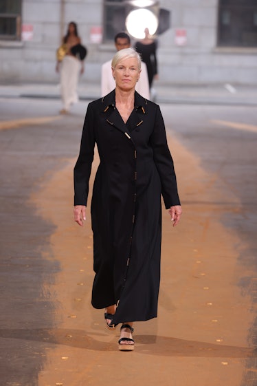 Cecile Richards walking Gabriela Hearst's spring 2023 NYFW show