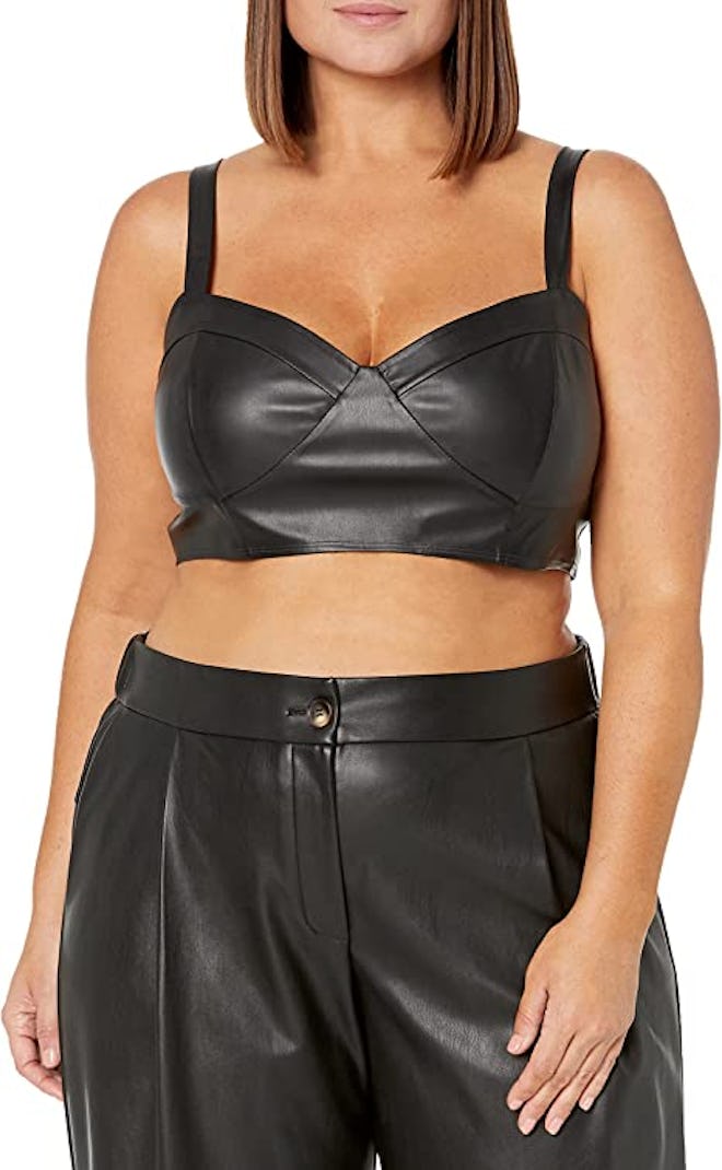 The Drop Vegan Leather Bralette