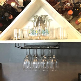 RedDreamer Under Cabinet Wine Glass Rack (Set of 2)
