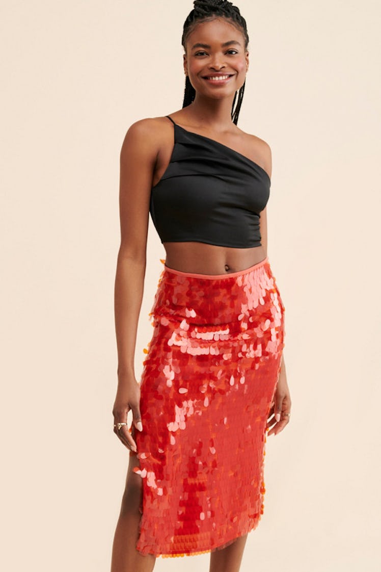 Sequined Midi Skirt Maeve by Anthropologie