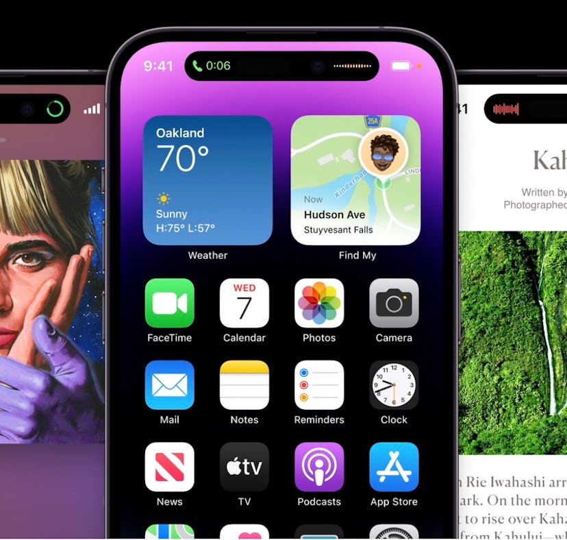 Use of Dynamic Island on iPhone 14 Pro & Pro Max.