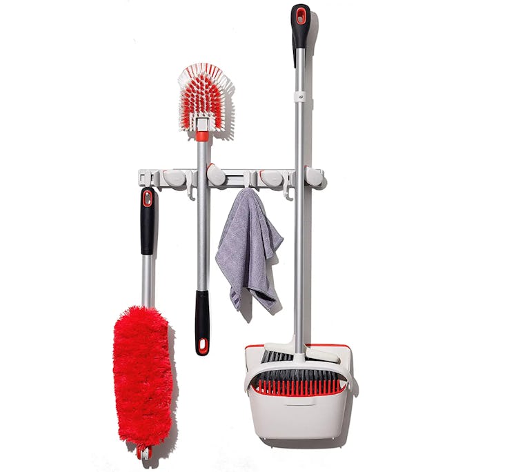 OXO Wall-Mounted Mop and Broom Organizer