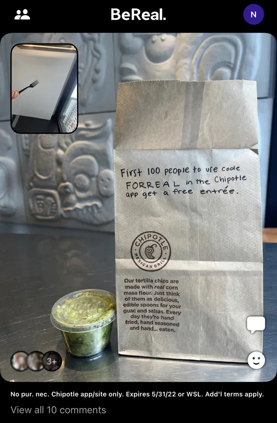 Chipotle on BeReal