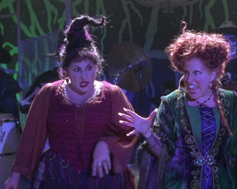 The Sanderson Sisters, Mary, Winifred, and Sarah, sing "I Put A Spell On You."