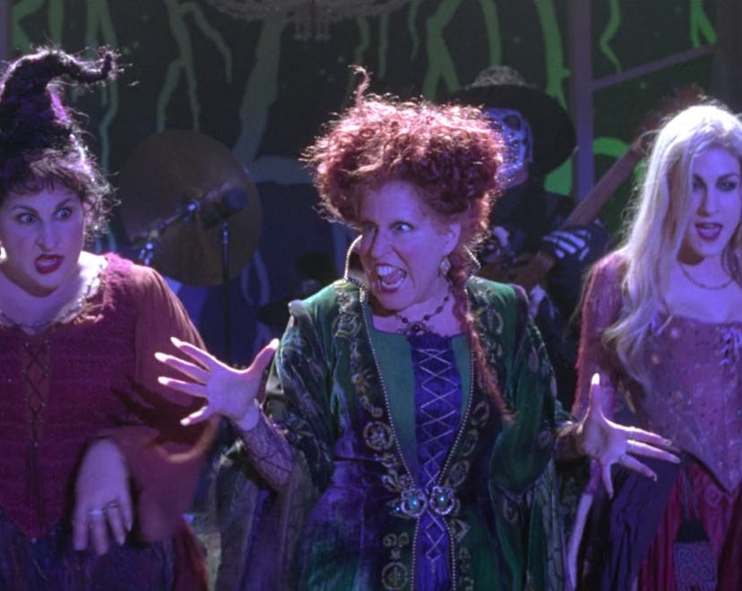 The Sanderson Sisters, Mary, Winifred, and Sarah, sing "I Put A Spell On You."
