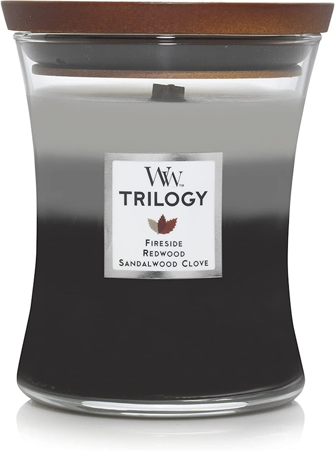 WoodWick Warm Woods Medium Hourglass Trilogy Candle