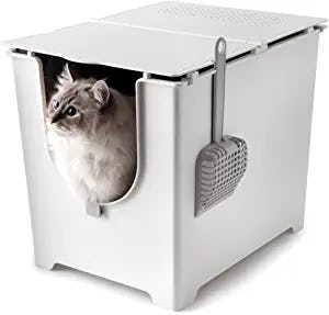 With a multi-position flip-top lid, this Modkat model is one of the best litter boxes for messy cats&hellip;