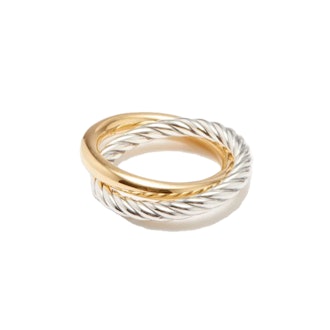 Bottega Veneta Twist 18kt gold-plated interlocking ring