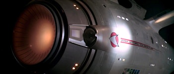 A close-up on a starship in Star Trek.